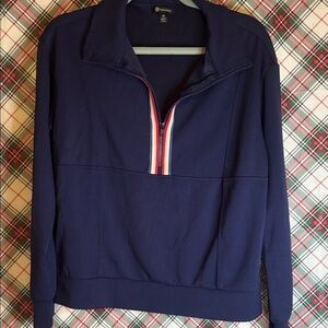 Versona Navy Varsity Jacket with Red, Pink and White Accents